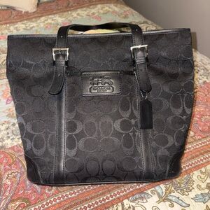 Coach Black Signature Tote
